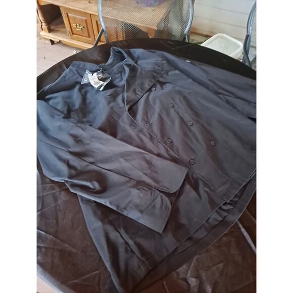 Dickies Executive Chef Coat Lorenzo Jacket Long Sleeve, XL NWT Black - Picture 1 of 8